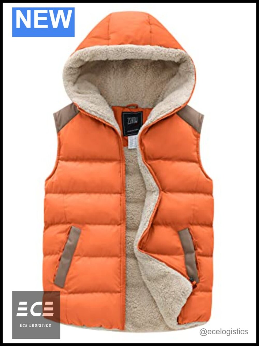 Women's Quilted Puffer Vest Fleece Lined Hooded Winter Outerwear Sleeveless